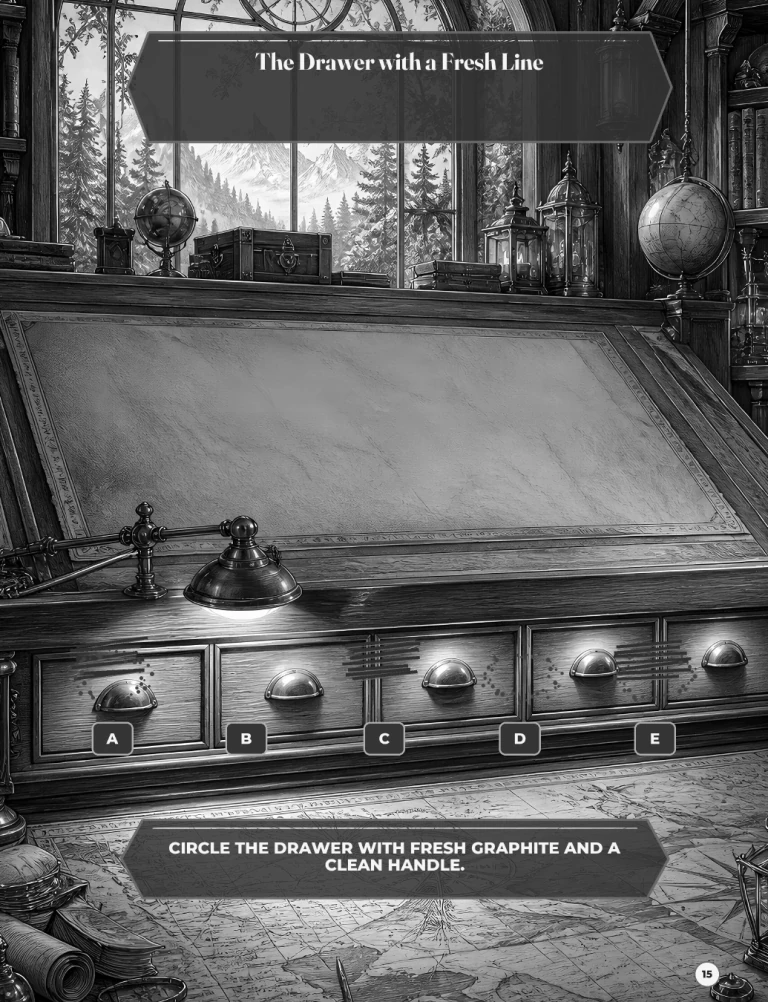 An English puzzle page where the first clue begins the journey through the living atlas.