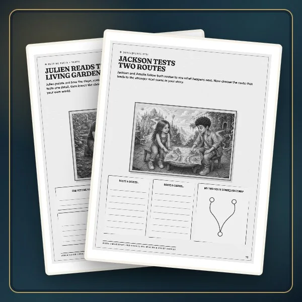 A guided page for building the setting of a new story.